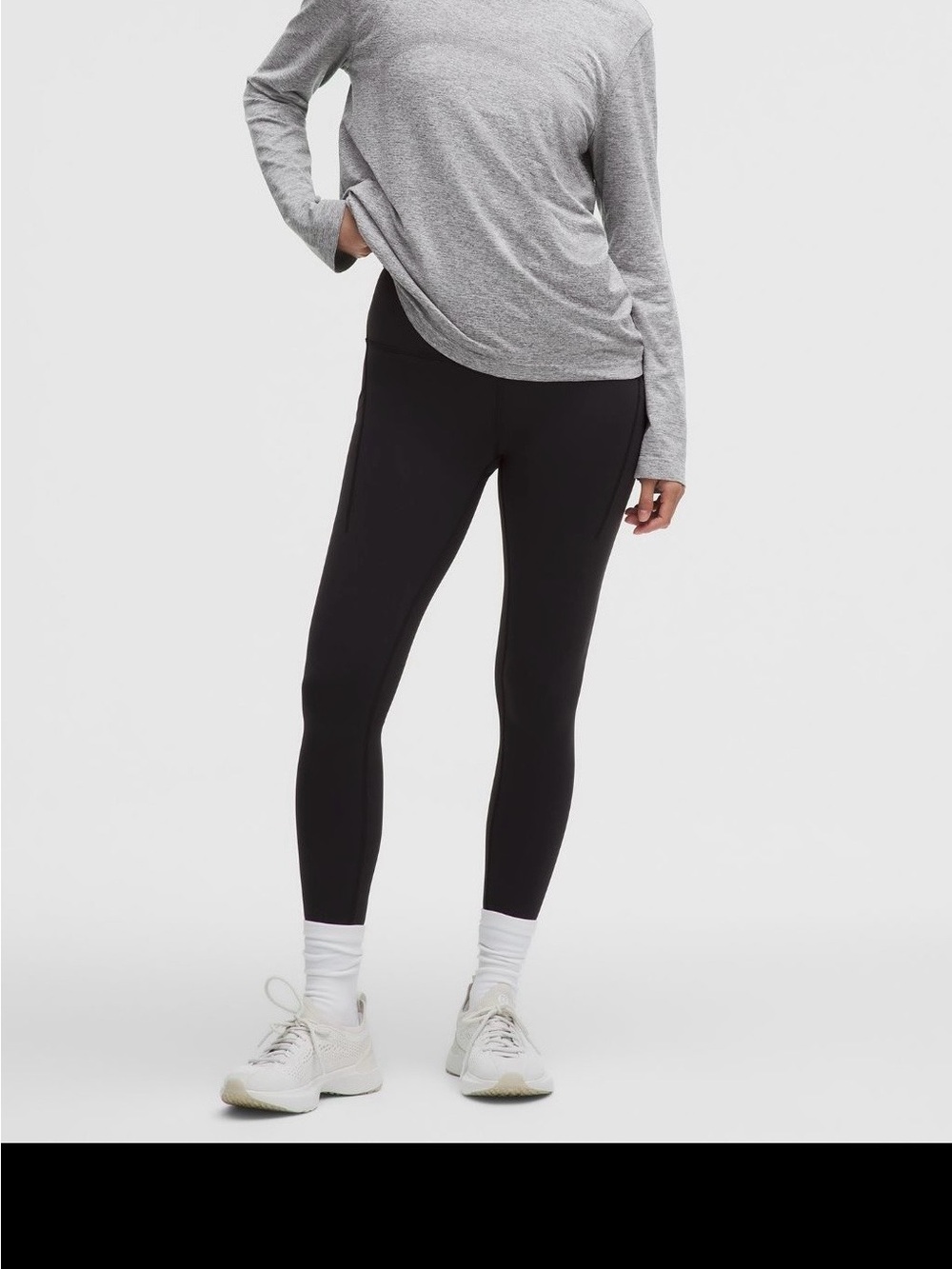 lululemon athletica Heather Gray crew Neck Active Top - Picture 6 of 7